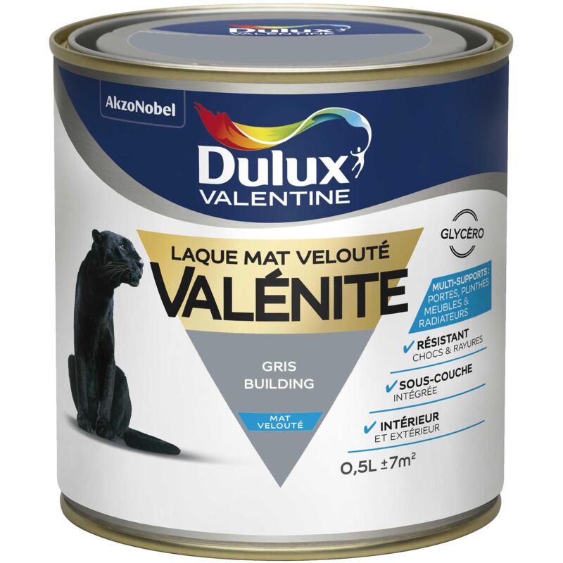 Peinture Laque Valénite Mat Gris Building 0,5 l Dulux Valentine