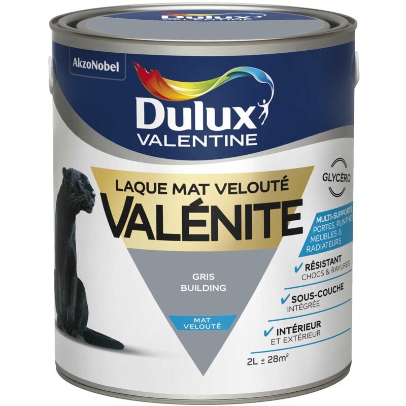 Peinture Laque Valénite Mat Gris Building 2 l Dulux Valentine