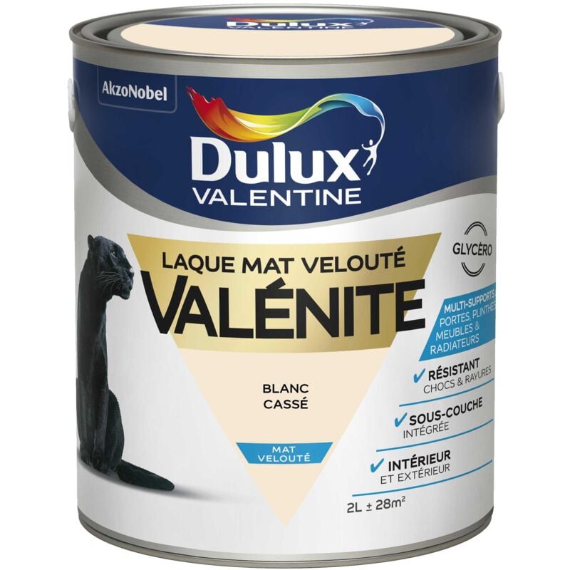 Peinture Laque Valénite Mat Blanc Cassé 2 l Dulux Valentine