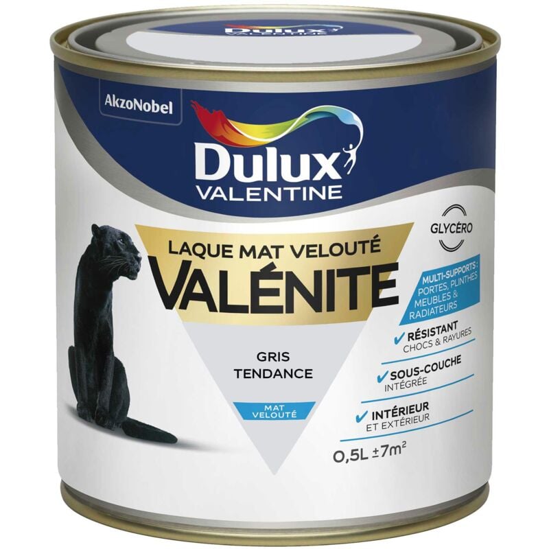 Peinture Laque Valénite Mat Gris Tendance 0,5 l Dulux Valentine