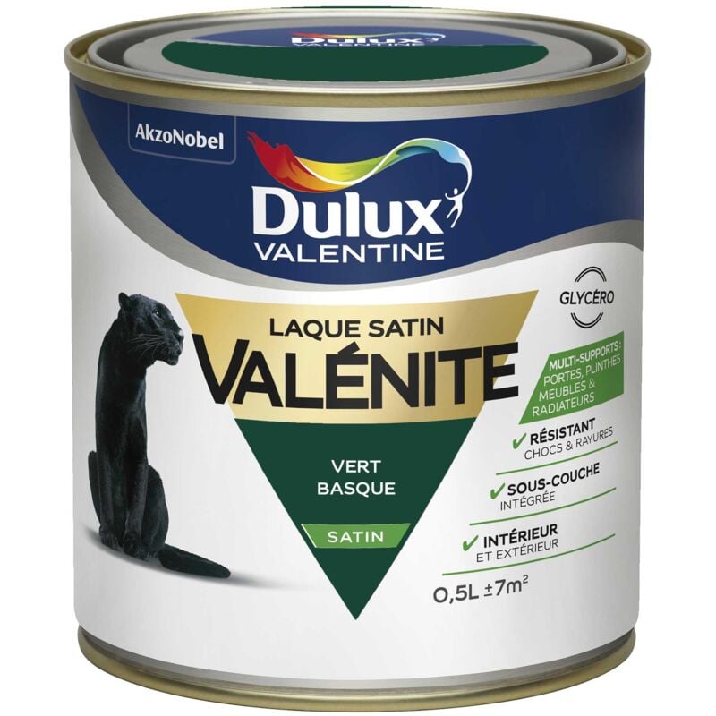 Peinture Laque Valénite Satin Vert Basque (ral 6005) 0,5 l Dulux Valentine