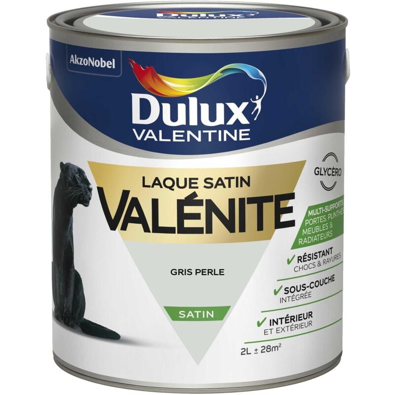 Peinture Laque Valénite Satin Gris Perle 2 l Dulux Valentine