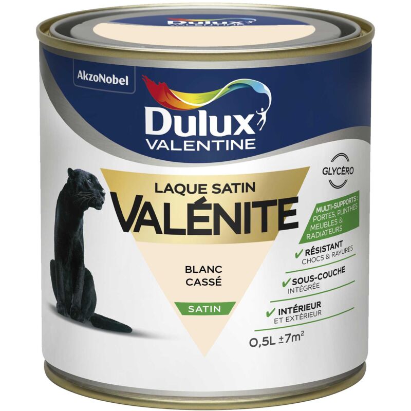 Peinture Laque Valénite Satin Blanc Cassé 0,5 l Dulux Valentine