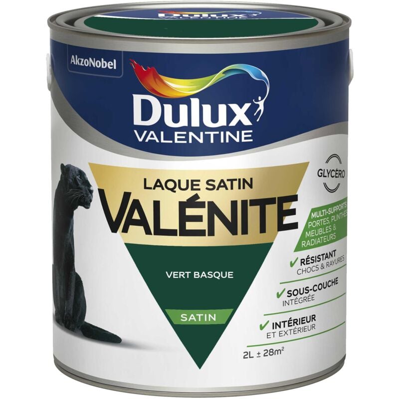 Peinture Laque Valénite Satin Vert Basque (ral 6005) 2 l Dulux Valentine