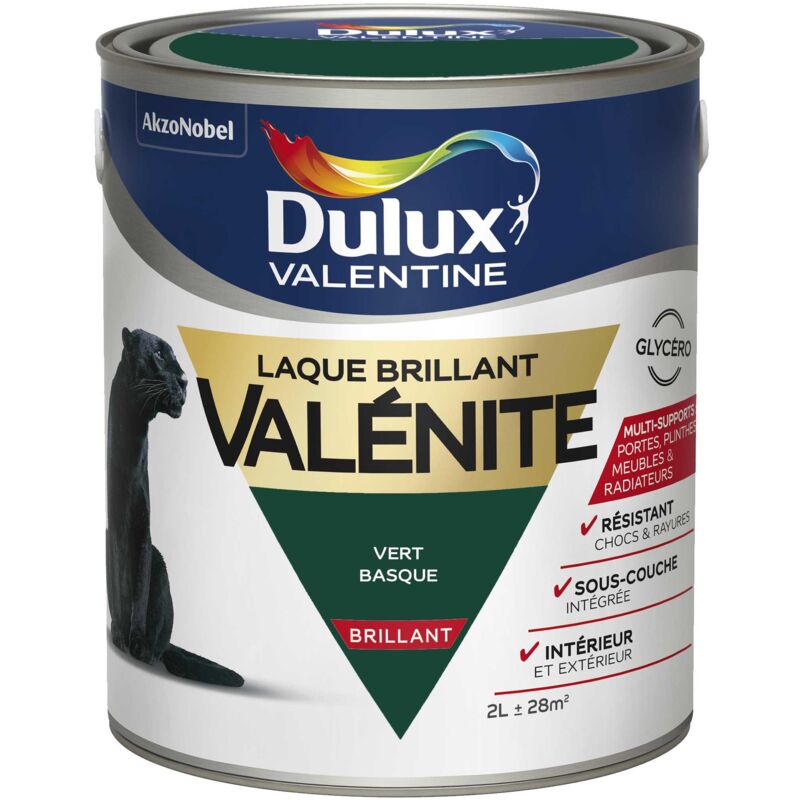 Peinture Laque Valénite Brillant Vert Basque (ral 6005) 2 l Dulux Valentine