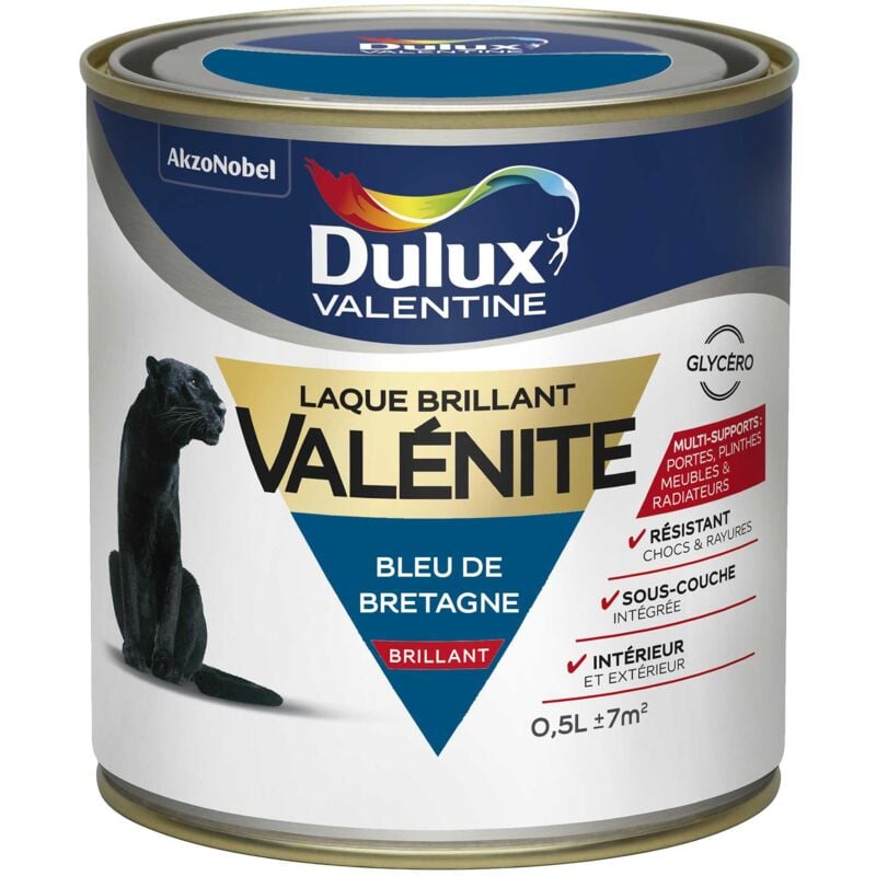 Peinture Laque Valénite Brillant Bleu De Bretagne 0,5 L - Dulux Valentine
