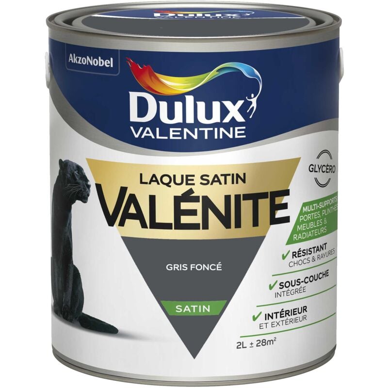 Peinture Laque Valénite Satin Gris Foncé (ral 7015) 2 l Dulux Valentine