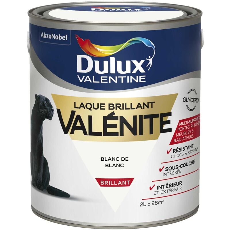 Peinture Laque Valénite Brillant Blanc De Blanc 2 l Dulux Valentine