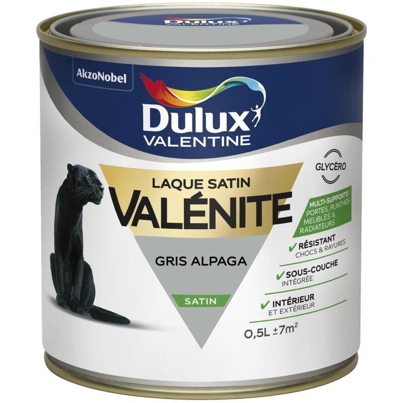 Peinture Laque Valénite Satin Gris Alpaga 0,5 l Dulux Valentine