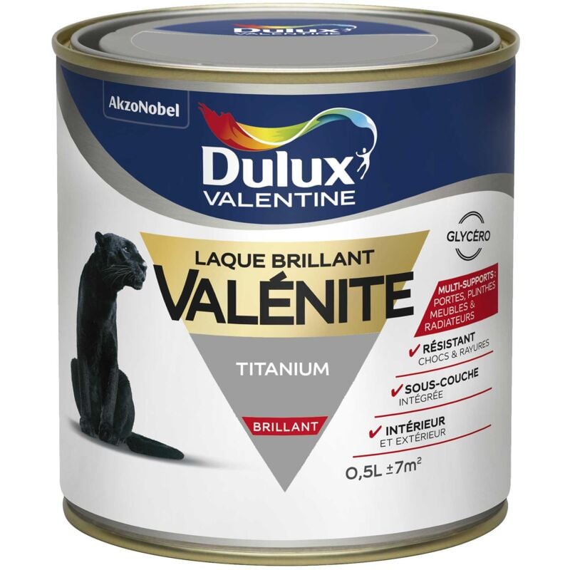 Peinture Laque Valénite Brillant Titanium 0,5 l Dulux Valentine