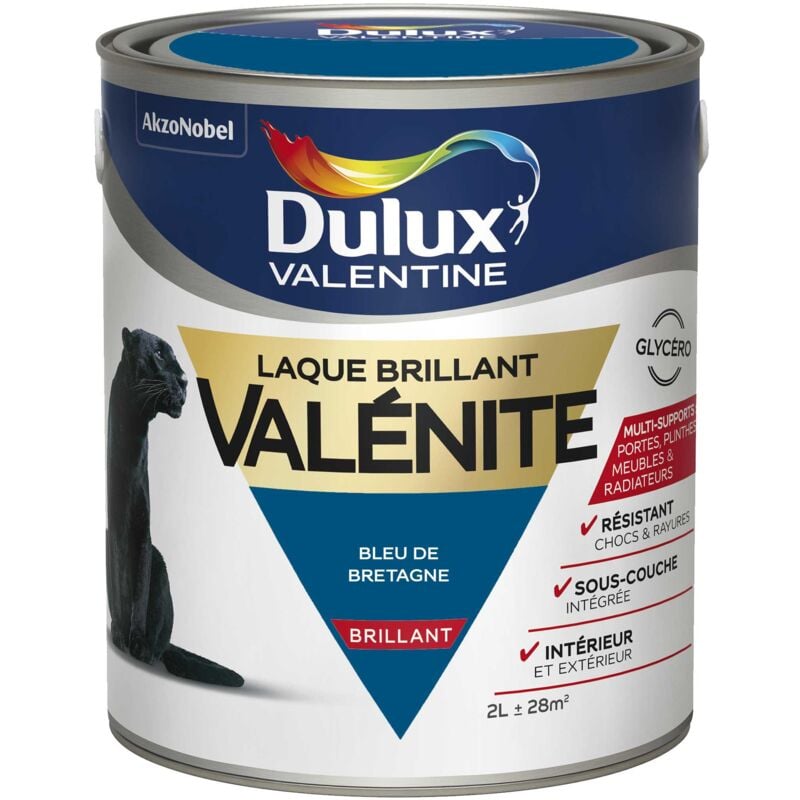 Peinture Laque Valénite Brillant Bleu De Bretagne 2 l Dulux Valentine