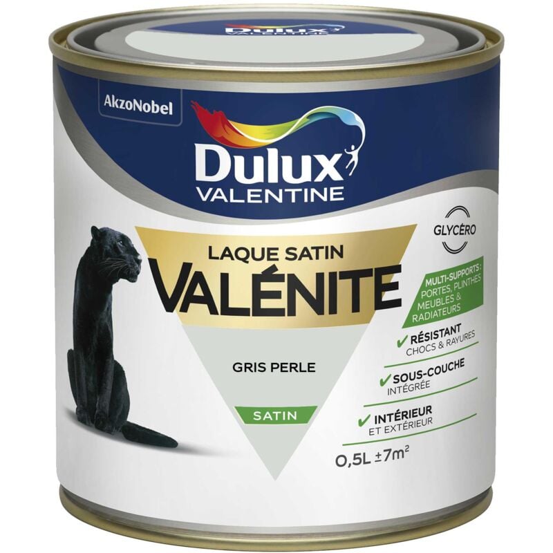 Peinture Laque Valénite Satin Gris Perle 0,5 l Dulux Valentine