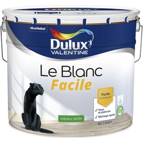 DULUX VALENTINE Satin Blanc 10 L - Blanc