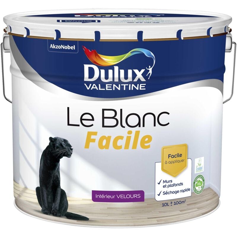 Peinture Le Blanc Facile Dulux Valentine Velours Blanc 10 l