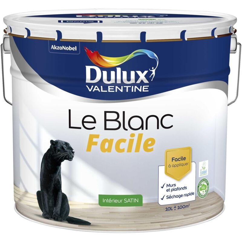 Peinture Le Blanc Facile Dulux Valentine Satin Blanc 10 l