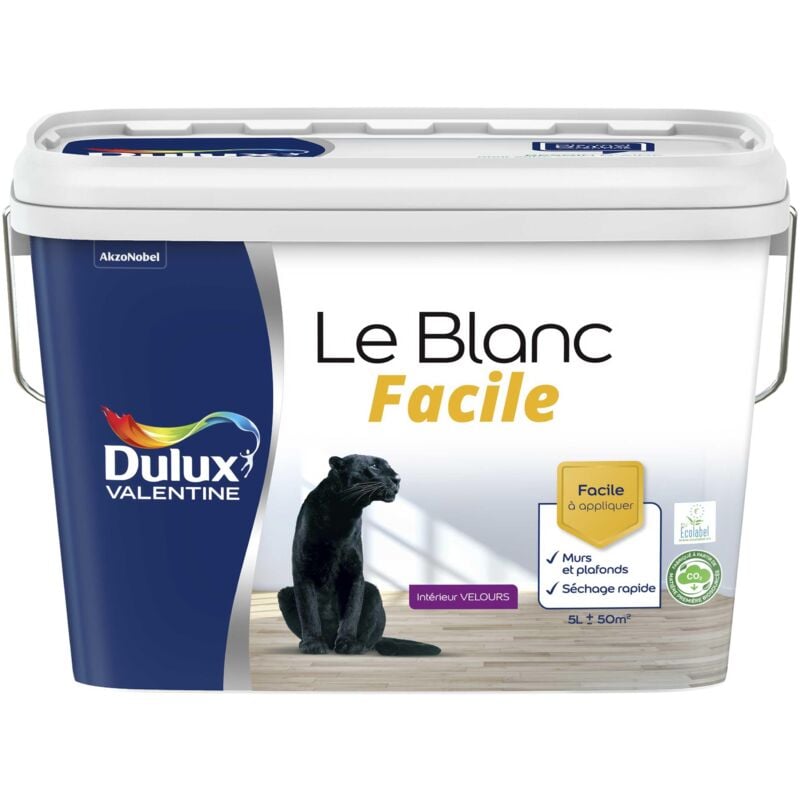 Peinture Le Blanc Facile Dulux Valentine Velours Blanc 5 l
