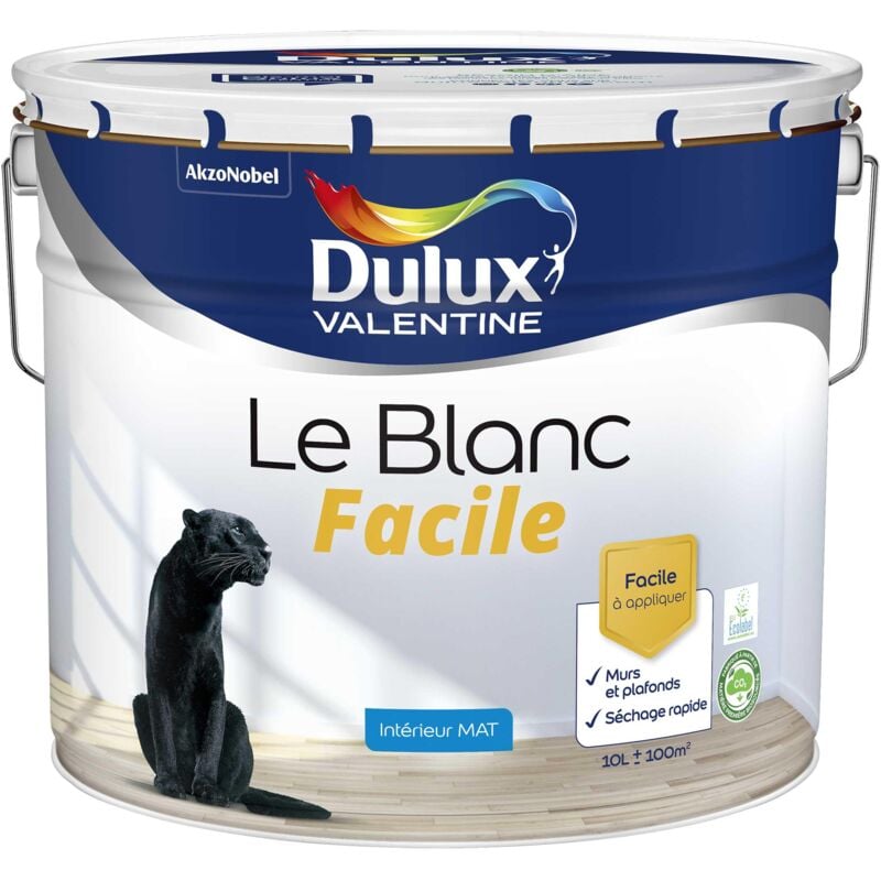 Peinture Le Blanc Facile Dulux Valentine Mat Blanc 10 l