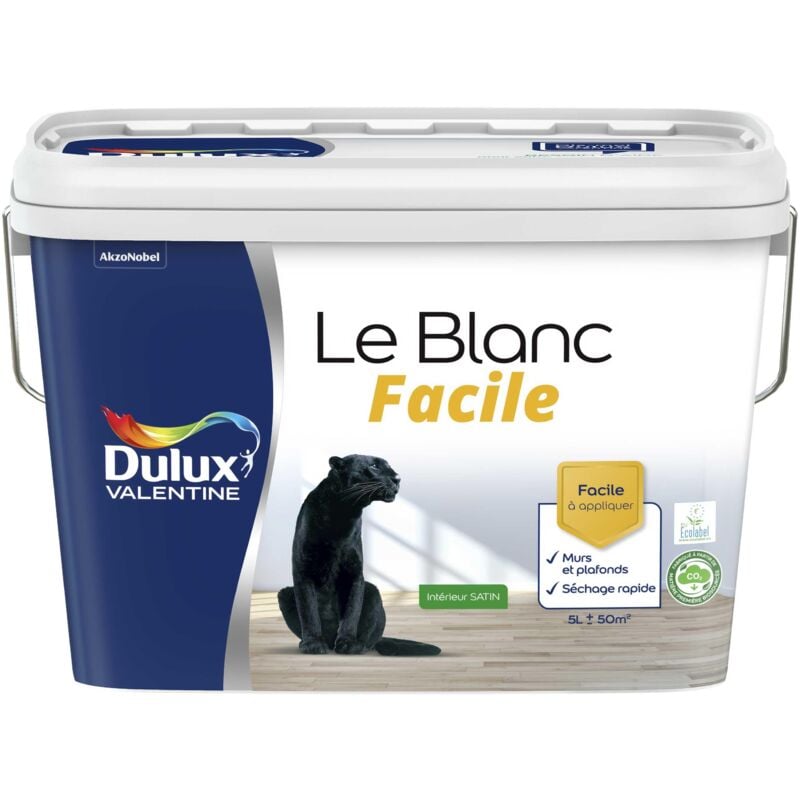 Peinture Le Blanc Facile Dulux Valentine Satin Blanc 5 l