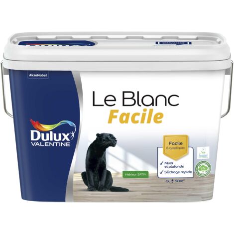 Peinture Le Blanc Facile Dulux Valentine Satin Blanc 5 L