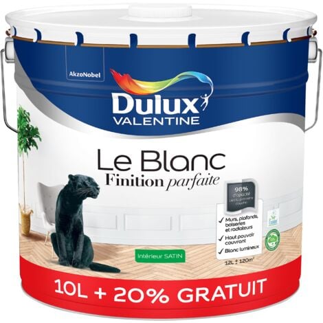 DULUX VALENTINE Velours Blanc 10 L + 20% - Blanc