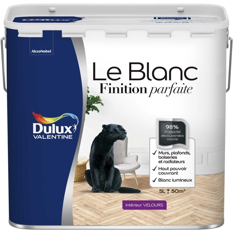 Peinture Le Blanc Finition Parfaite Dulux Valentine Velours Blanc 5 l