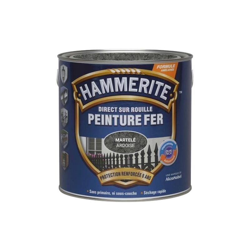 HAMMERITE - Hammerite fer martelé 0.25l gris ardoise