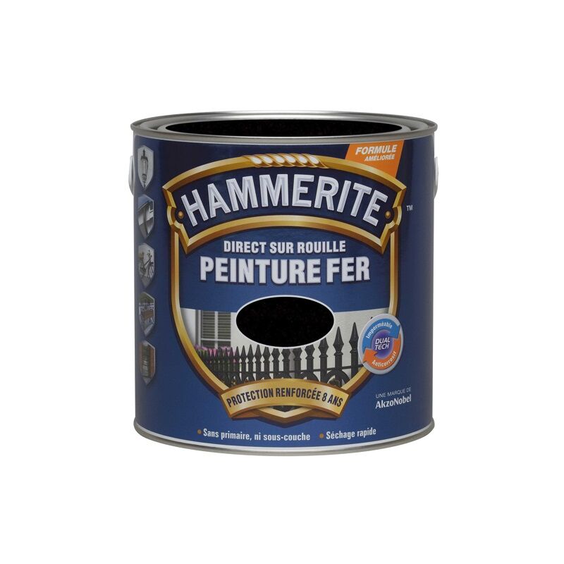 Julien - hammerite - Hammerite fer martelé 0.25l noir