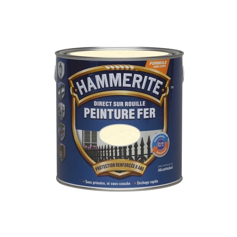 Julien - hammerite - Hammerite fer martelé 0.25l blanc