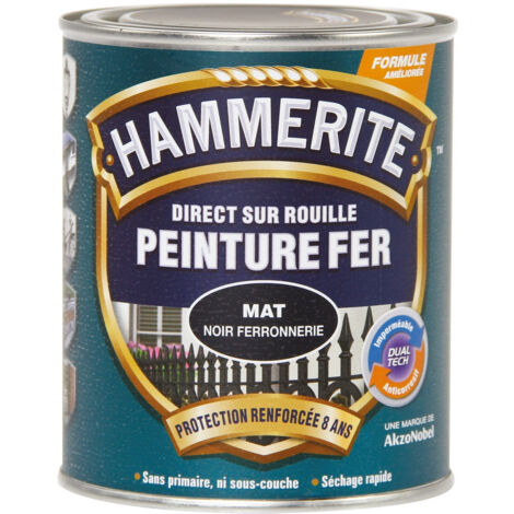 Peinture mat ferronerie  750 ml Noir - Hammerite