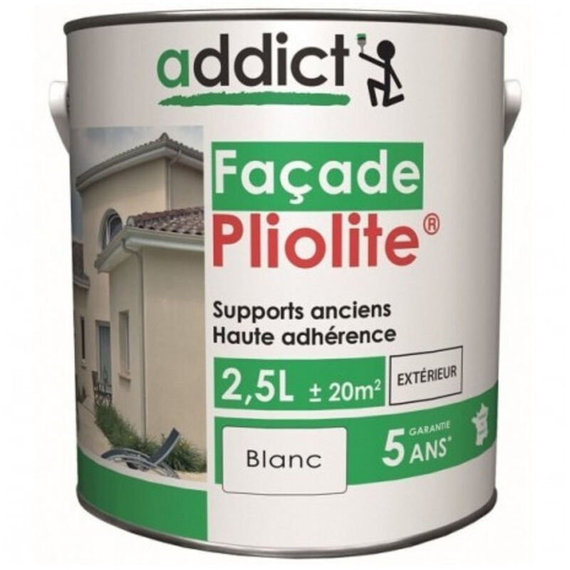 Peinture Façade 100% pliolite 2.5 litres ton pierre - ADDICT