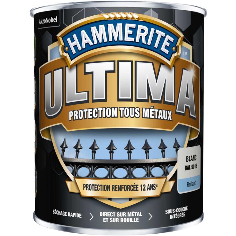 Hammerite - Peinture métal acrylique ultima Brillant Blanc 2,5L
