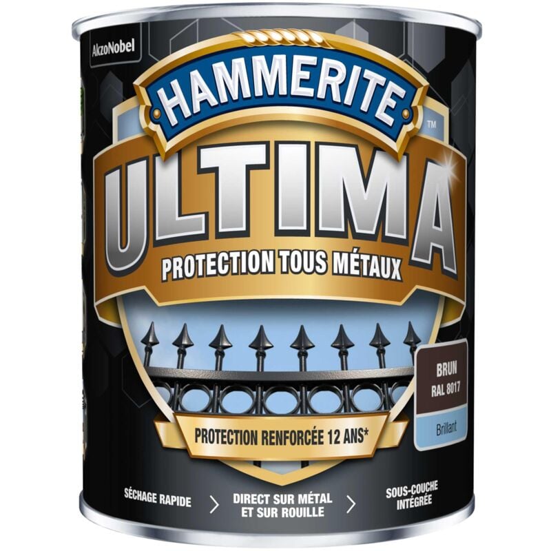 Hammerite - Peinture métal acrylique ultima Brillant Brun 2,5L