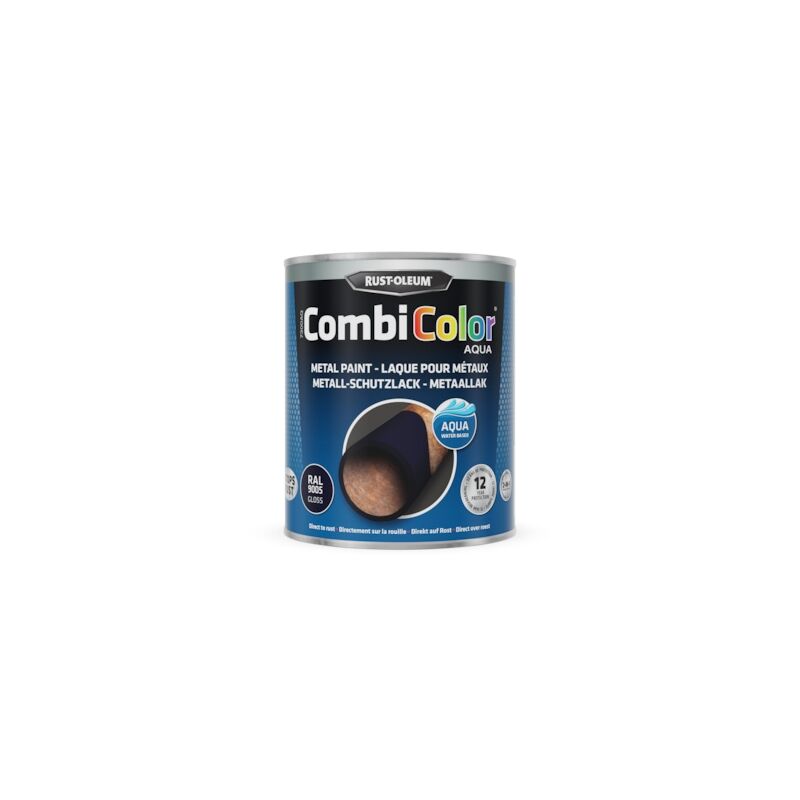 Rust-oleum - Peinture anti-rouille CombiColor Aqua - noir ral 9005 brillant - 750 mL