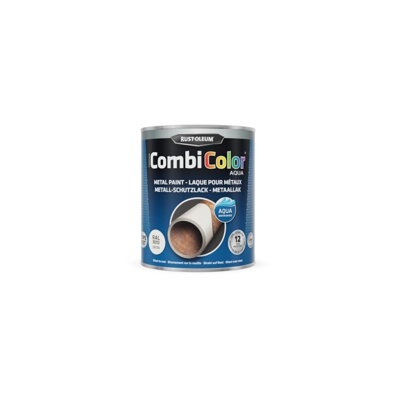 Rust-oleum - Peinture anti-rouille CombiColor Aqua - blanc ral 9010 satin - 750 mL