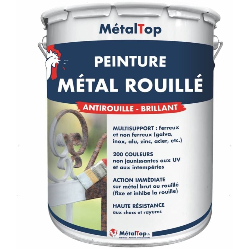 Metaltop - Peinture Metal Rouille - Pot 1 l - 5002 - Bleu outremer