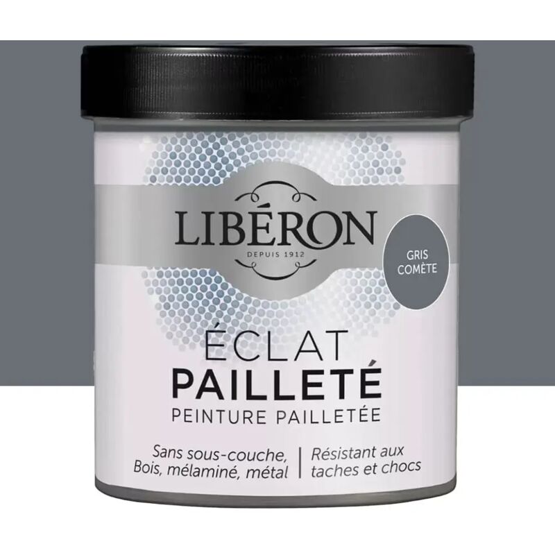 Liberon - Peinture meuble Eclat Pailleté Gris comète 0,5 l