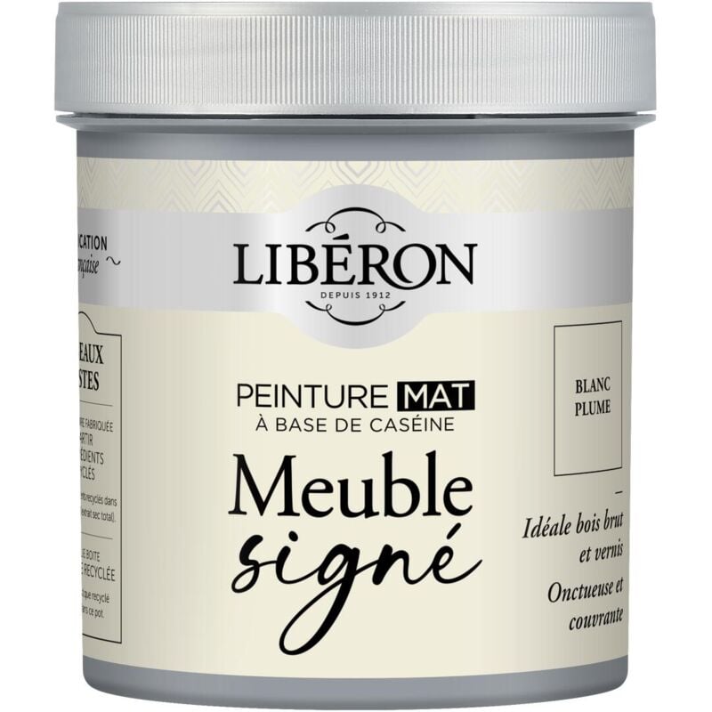 Peinture meuble à base de caséine Liberon Blanc plume mat 500 ml