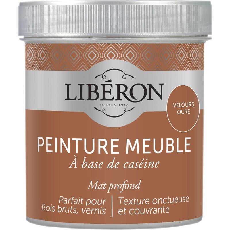 Peinture meuble à base de caséine Liberon Velours ocre mat 500 ml