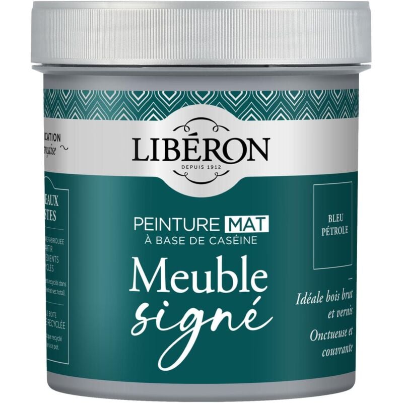 Peinture meuble à base de caséine Liberon Bleu pétrole mat 500 ml