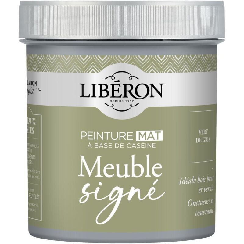 Peinture meuble à base de caséine Liberon Vert de gris mat 500 ml