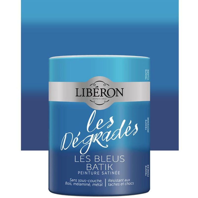 Peinture meuble LIBÉRON 'Les Dégradés' Les Bleus Batik 0,6 L