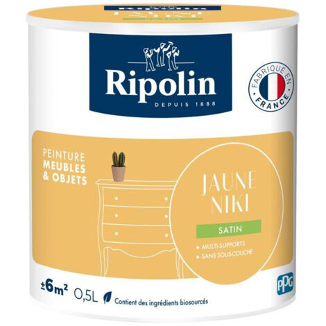 Peinture Meuble & Objet RIPOLIN Jaune Niki 0,5 L Aspect Satiné