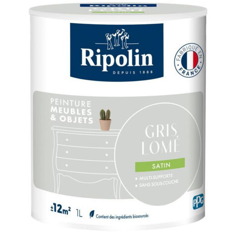 Peinture Meubles & Objets Ripolin Gris lomé Satiné 1 L