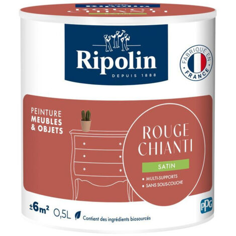 Peinture meubles & objets Ripolin Rouge Chianti Satiné 0,5 L
