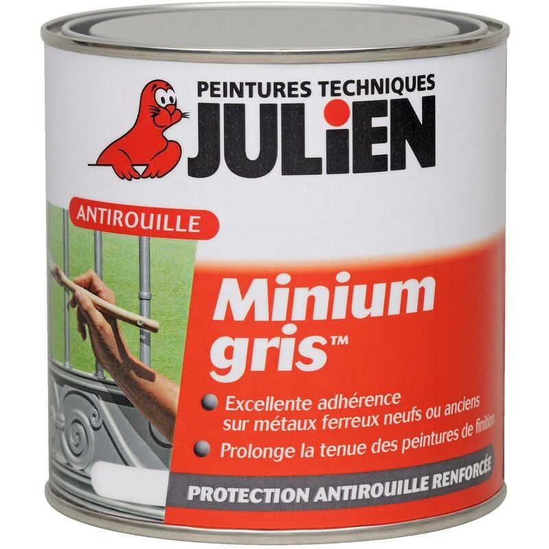 Peinture Minium Gris - Primaire Antirouille Mat 0,5 L - Julien