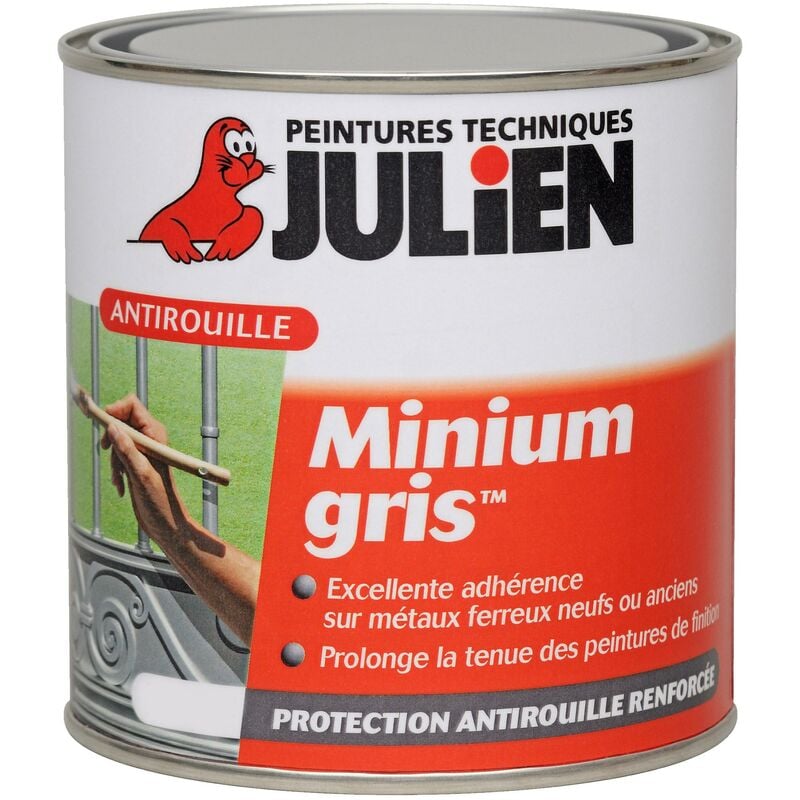 Julien - Peinture Minium Gris - Primaire Antirouille Mat 2,5 l