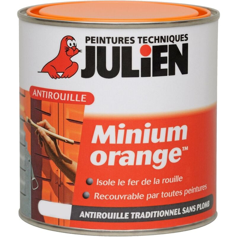 Julien - Peinture Minium Orange - Primaire Antirouille Mat 2,5 l