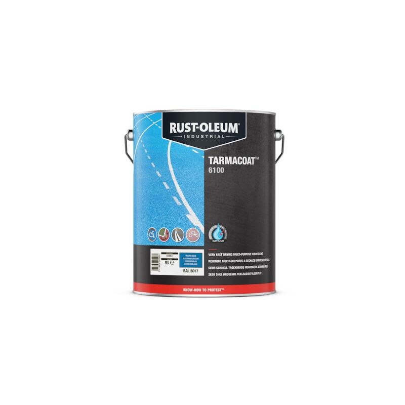 Peinture pour sol TARMACOAT - 5 L - bleu RAL 5017 - mat - RUST-OLEUM