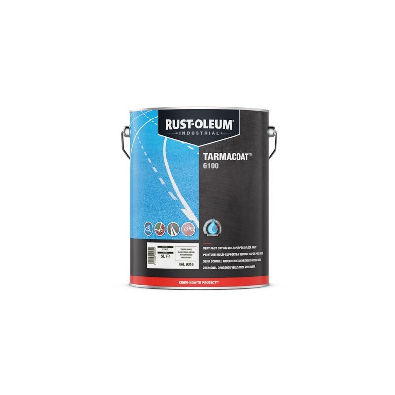 Peinture pour sol TARMACOAT - 5 L - blanc RAL 9016 - mat - RUST-OLEUM