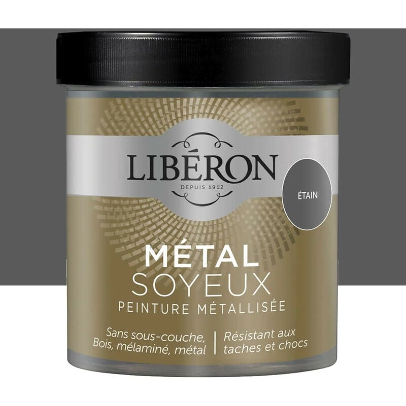 Liberon - Peinture métallisée Libéron Métal Soyeux Etain 0,5 l